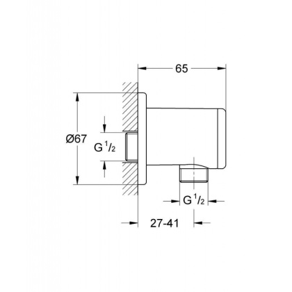 Подключение для душевого шланга GROHE Relexa, матовый хром (28626000)