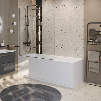 ECO-O-V-21-120/140-C-Cr  Душевая шторка на ванну