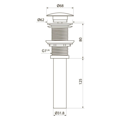 Выпуск Point PN000Z1, без перелива, хром