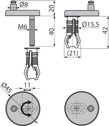 Петли с верхним монтажом, крышка из нержавеющей стали