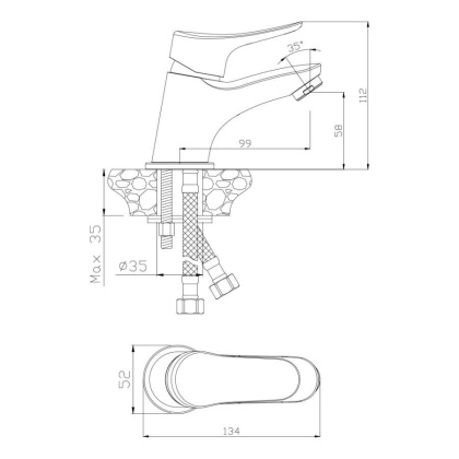 Смеситель д/раковины ARRIBA, арт.09100AR Смеситель д/раковины ARRIBA, арт.09100AR