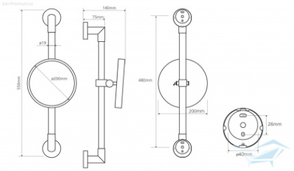Косметическое зеркало без подсветки