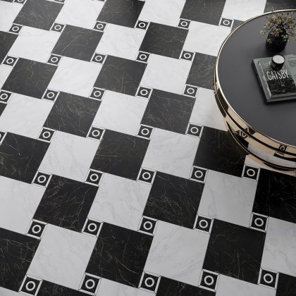 Декор Фрагонар наборный чёрный 9,9x9,9x0,9