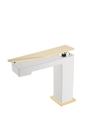 Смеситель для раковины низкий Boheme Q White-Gold Смеситель для раковины низкий Boheme Q White-Gold