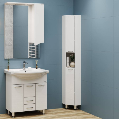 Пенал Onika Дюна 30 напольный, белый, универсальный, угловой