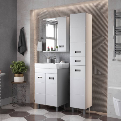 Тумба Onika Балтика-Квадро 55 напольная, белая (ум.Тигода 55)