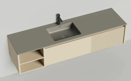 Подвесная тумба Domino 1800, эмаль Onda Plus, с открытой полкой