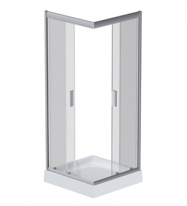 W90G-403-090MT Gem душ.ограждение 90х90 квадрат,стекло прозрачное,профиль мат. серебро, без поддона