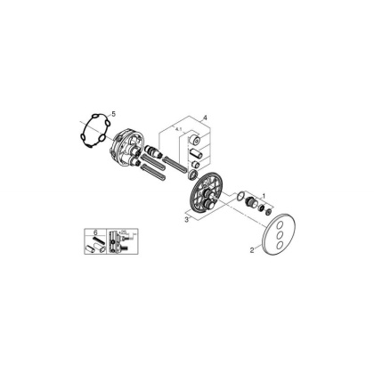 Внешняя часть вентиля GROHE Grohtherm SmartControl, на 3 выхода, хром (29122000)