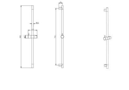 Душевая штанга AQUATEK, матовый черный AQ2000MB 