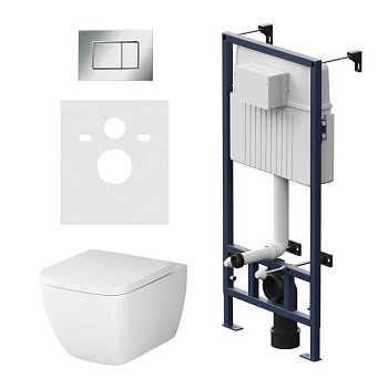 IS70251.901701 Инсталляция с клавишей ProC S глянец. Хром с подвесным унитазом Gem FlashClean с сид м/лифт IS70251.901701 Инсталляция с клавишей ProC S глянец. Хром с подвесным унитазом Gem FlashClean с сид м/лифт