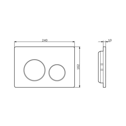 I090151 PrimeFit L, клавиша для инсталляции пластик, хром глянцевый