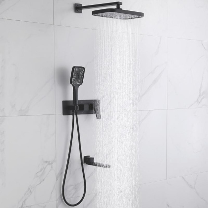 Душевая система встраиваемая Rose R1035H, черный