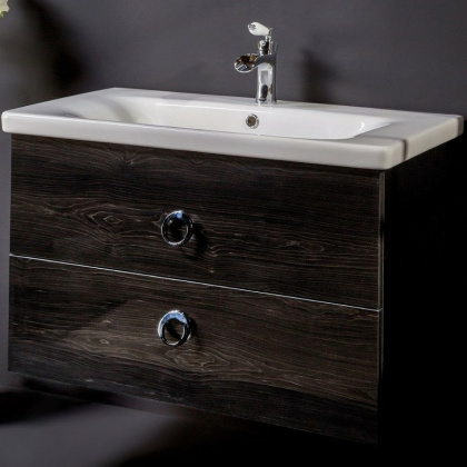 Тумба 80см*43,5 BLACK WOOD (керам.моноблок) 830-080-BW Boheme