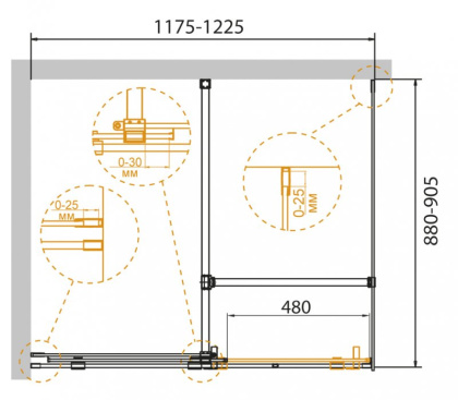 STREAM-AH-1-120/100-C-Cr Душевой уголок