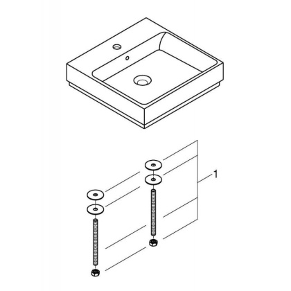 Раковина накладная, 50 см, GROHE Cube Ceramic, альпин-белый, (3947800H) Раковина накладная, 50 см, GROHE Cube Ceramic, альпин-белый, (3947800H)