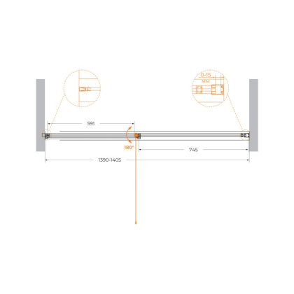 URBAN-B-12-110-C-CR Душевая дверь