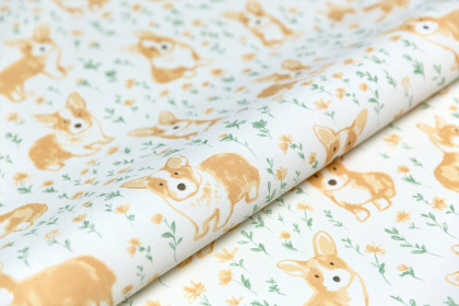 Обои виниловые Уик-энд мотив, жёлто-зелёный корги