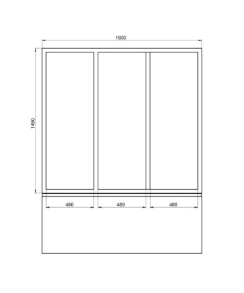 Шторка на ванну Creto Avalon 6.0 160х145 см трёхстворчатая