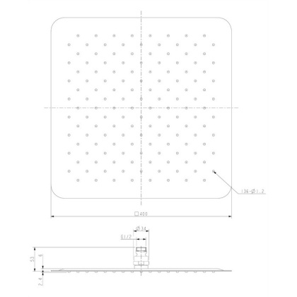 Верхний душ OMNIRES 40х40 см WGU240CR (хром)