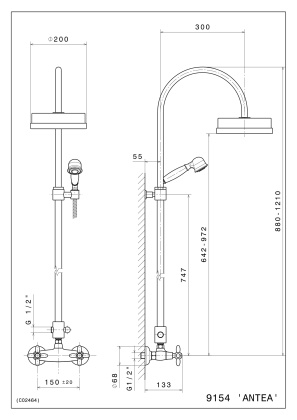 Душевая колонна MUSE со смесителем с переключателем потоков, хром глянец Душевая колонна MUSE со смесителем с переключателем потоков, хром глянец