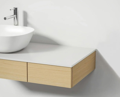 Модуль 120 см под раковину с выдвижным ящиком, левосторонний, дуб