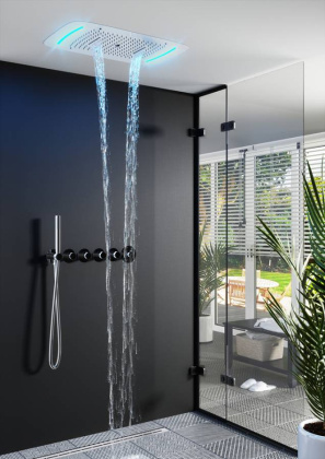 Душевая система Timo Saona SX-2319/18SM скрытого монтажа с термостатом, черное золото