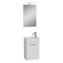 Набор Mia 40 см с дверцей (раковина, шкаф под раковину, зеркало), цвет белый глянцевый