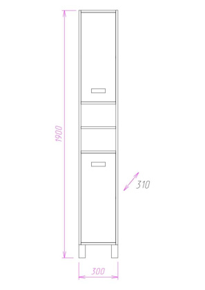 Пенал Onika Гамма 30 напольный, ясень шимо/венге, универсальный