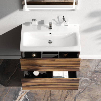 База под раковину подвесная с 2 ящиками, 54х75х40,8 см, коричневая, M90FHX0752HF