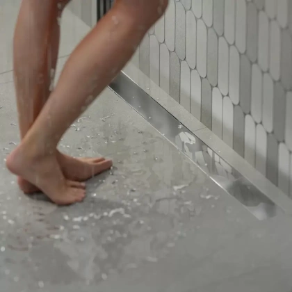 Душевой лоток double из нержавеющей стали, 75 см