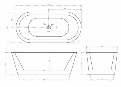Акриловая ванна Abber 170х80 AB9345-1.7