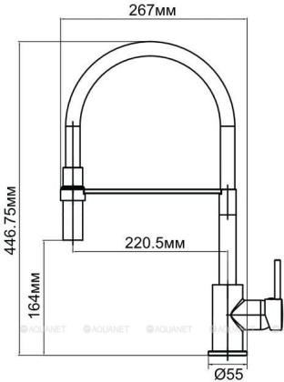 Смеситель для кухни Aquanet FF6215 фиолетовый Смеситель для кухни Aquanet FF6215 фиолетовый