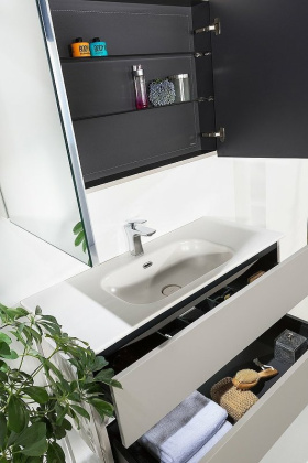 Зеркальный шкаф Vallessi 80 кашемир мат. с подстветкой 547-C Boheme