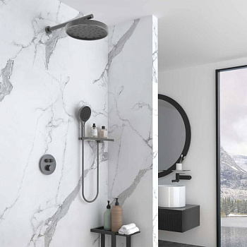 Душевой комплект Inspire VSFW-3I22MT2RGM встраиваемый, термостат,  двухрежимный, вороненая сталь