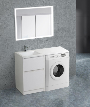Тумба с раковиной напольная BelBagno KRAFT-LVD-58/120-L Pino Pasadena, раковина белая Тумба с раковиной напольная BelBagno KRAFT-LVD-58/120-L Pino Pasadena, раковина белая