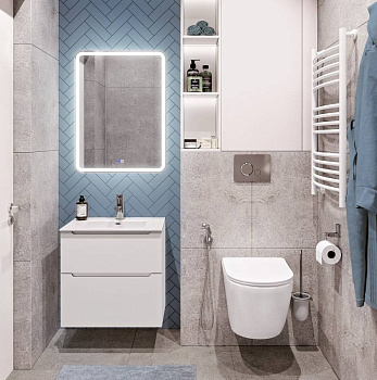 Тумба с раковиной подвесная BelBagno ETNA-H60 60 Rovere Nature, раковина белая Тумба с раковиной подвесная BelBagno ETNA-H60 60 Rovere Nature, раковина белая