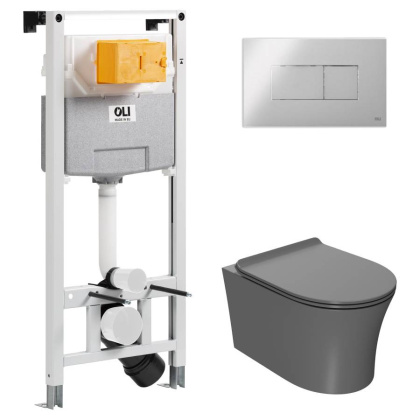 Сет: OLI 120 ECO Sanitarblock pneumatic+Панель KARISMA, хр. гл.+Унитаз Point Вега, сер мат PN41711GM Сет: OLI 120 ECO Sanitarblock pneumatic+Панель KARISMA, хр. гл.+Унитаз Point Вега, сер мат PN41711GM