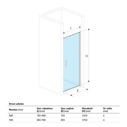 Душевая дверь EXCELLENT Mazo 90 см (хром)