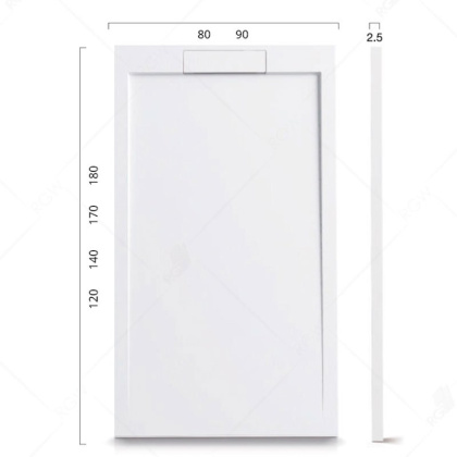 Душевой поддон RGW STL, 80 x 100 см, прямоугольный, из искусственного камня, белый, 14212810-01