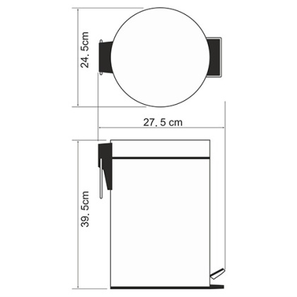 Ведро 12L, 24,5х39,5х27,5х, хром, K-612
