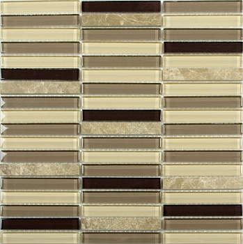 Мозаика S-810 стекло камень (15*98*8) 305*305 