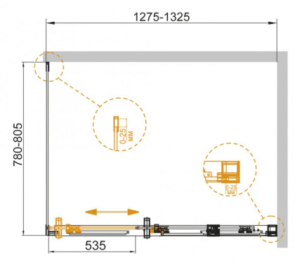 DUET SOFT-AH-1-110/100-C-Cr Душевой уголок