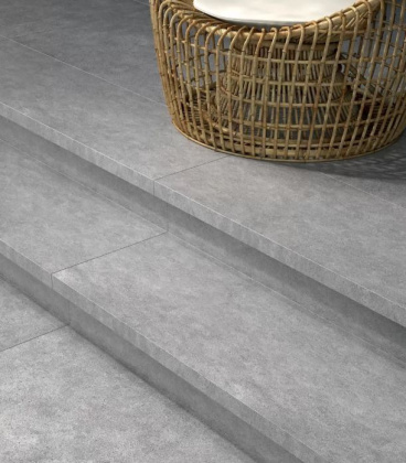 Ступень угловая клееная Фондамента пепельный светлый 33x33x0,9