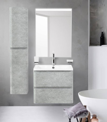 Тумба с раковиной подвесная BelBagno ALBANO 60 Cemento Verona Grigio, раковина белая Тумба с раковиной подвесная BelBagno ALBANO 60 Cemento Verona Grigio, раковина белая