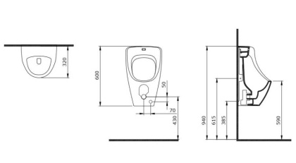 Писсуар подвесной Bocchi Taormina Arch наружный подвод воды 1383-001-0130 белый Писсуар подвесной Bocchi Taormina Arch наружный подвод воды 1383-001-0130 белый