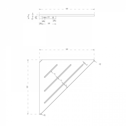 Угловая полочка для ванной комнаты ABBER Stein AS1652LMB черная матовая