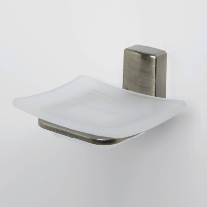 Мыльница Exter, 11х6х11,2 см, цвет бронза и белый, K-5229