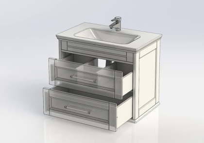 Тумба под раковину Aquanet Бостон 80 белый матовый