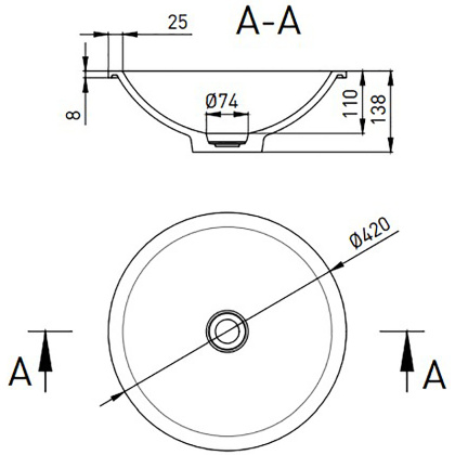 Раковина Salini MAREA 05 1802205M S-Stone полувстраиваемая, матовая Раковина Salini MAREA 05 1802205M S-Stone полувстраиваемая, матовая